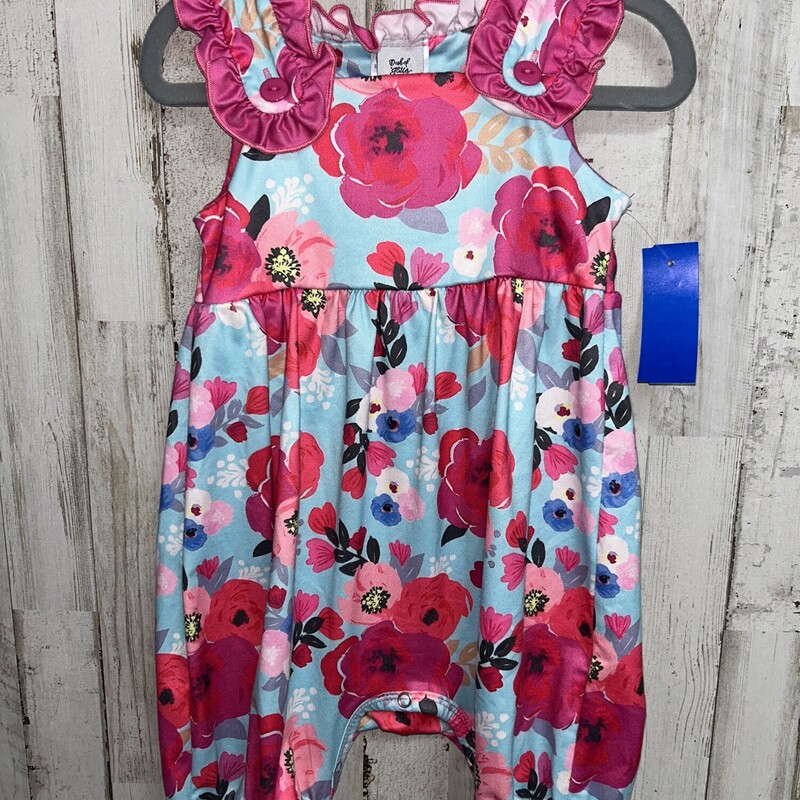 6/12M Blue Floral Romper