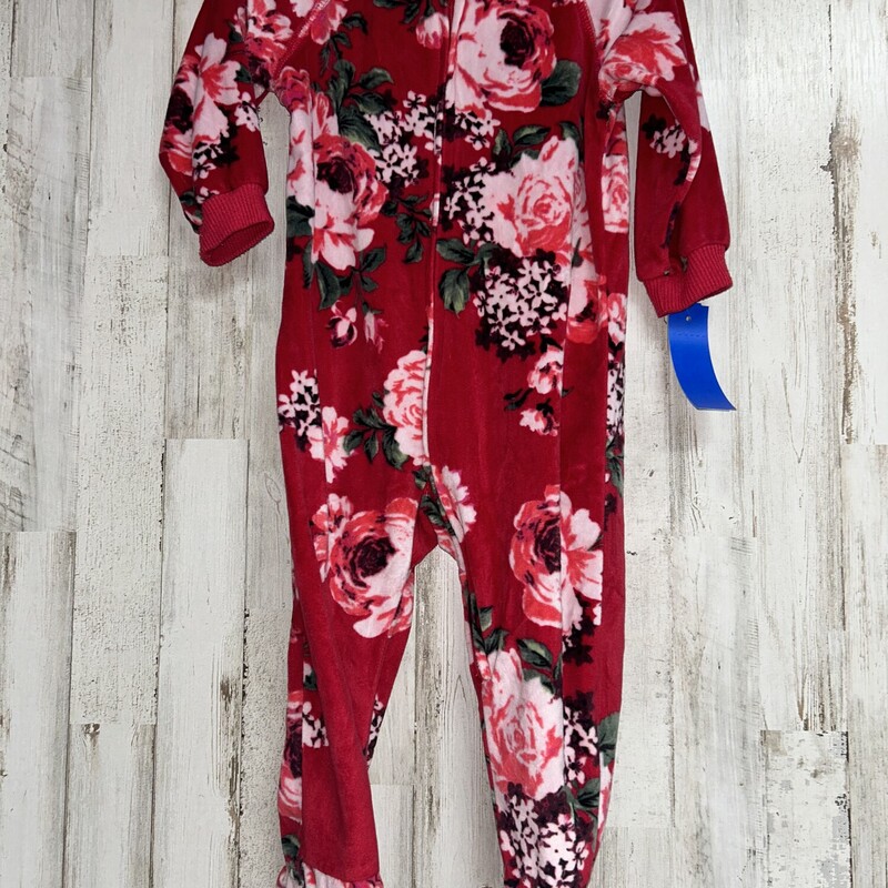 12/18M Red Floral Sleeper, Red, Size: Girl 6-12m