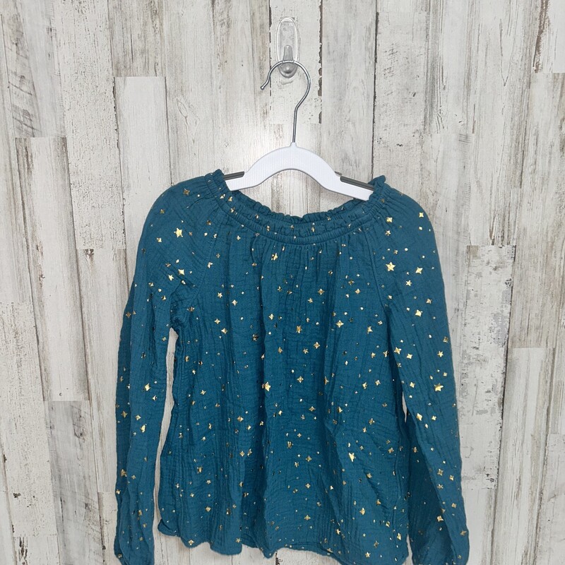 6/6X Teal Star Muslin Top