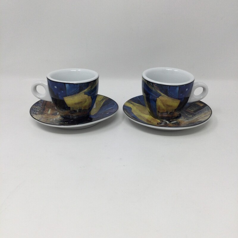 Belle Cucina Espresso Cup,
Blue/Yellow,
Size: 3 X 4.5 In