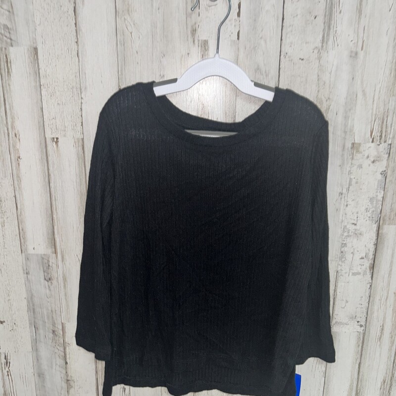 6/7 Black Ribbed Longslee, Black, Size: Girl 6/6x