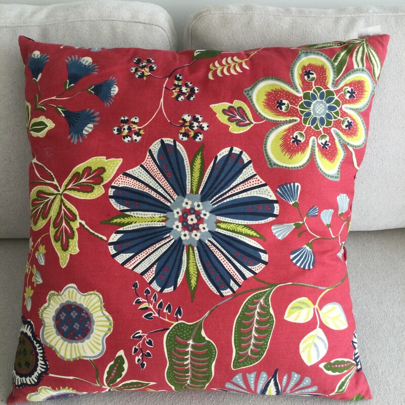 Large Canvas Toss Cushion,
Red/Multi,
Size: 24 X 24 In