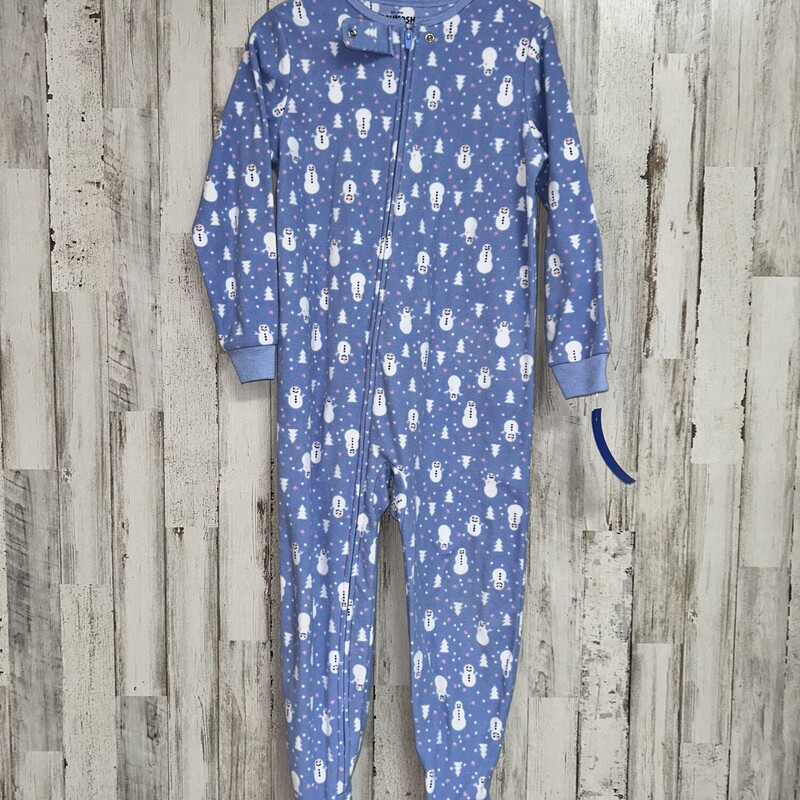 4T Blue Snowman Sleeper, Blue, Size: Girl 4T