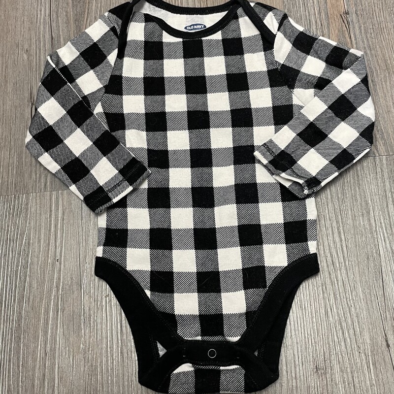 Old Navy Onesie LS, Black/whiteSize: 6-12M