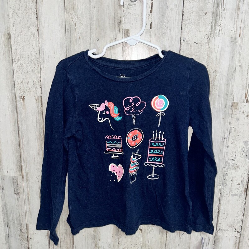 5 Navy Treats Tee, Navy, Size: Girl 5T