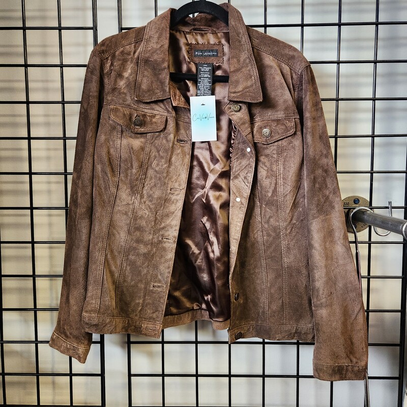 For Joseph Suede Jacket, Brown, Size: L