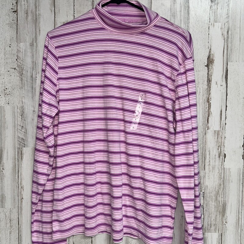 L Purple Stripe Turtlenec, Purple, Size: Ladies L