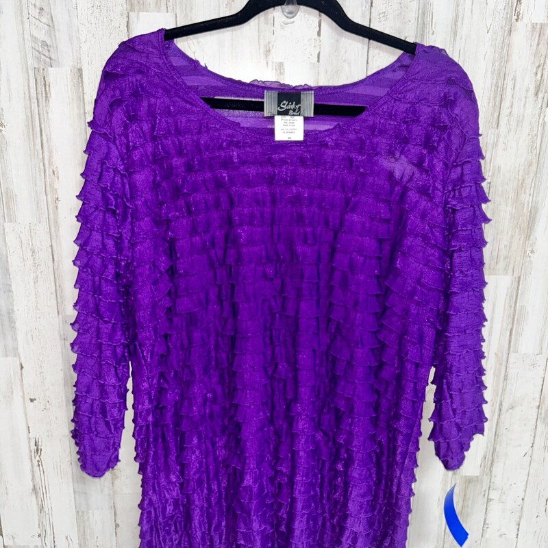 XL Purple Ruffled Top