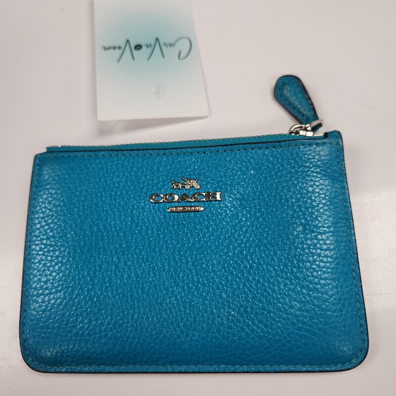 Coach Coin/key Purse, Teal, Size: Os