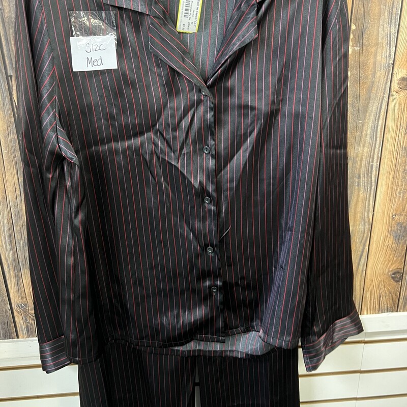 Black Red Pinstripe PJ Se, Size: M