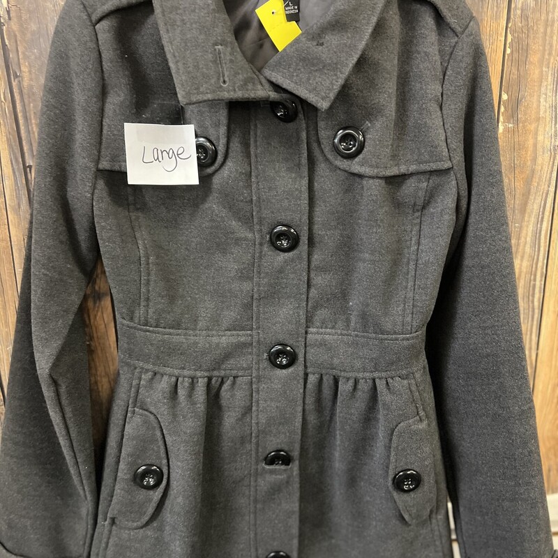 Charcoal Gray Peacoat, Size: L