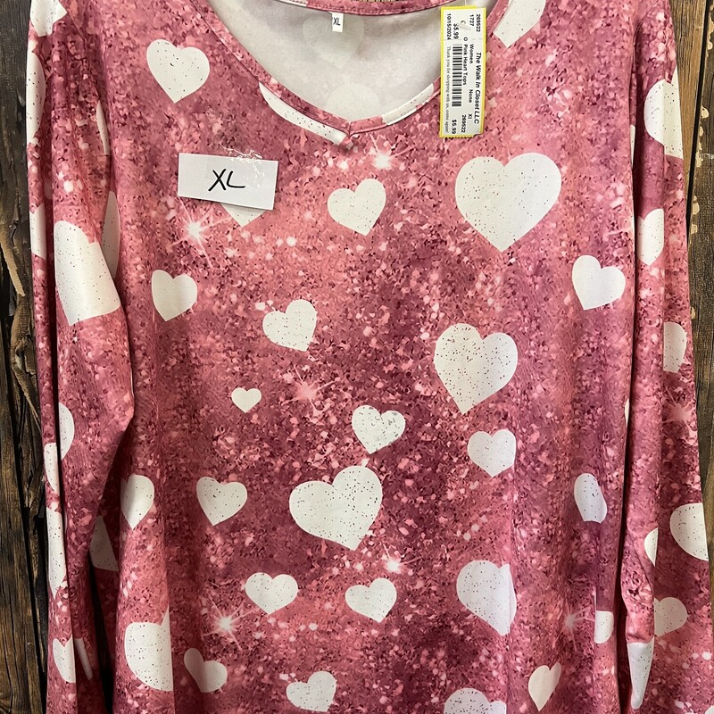 Pink Heart Tops, Size: Xl