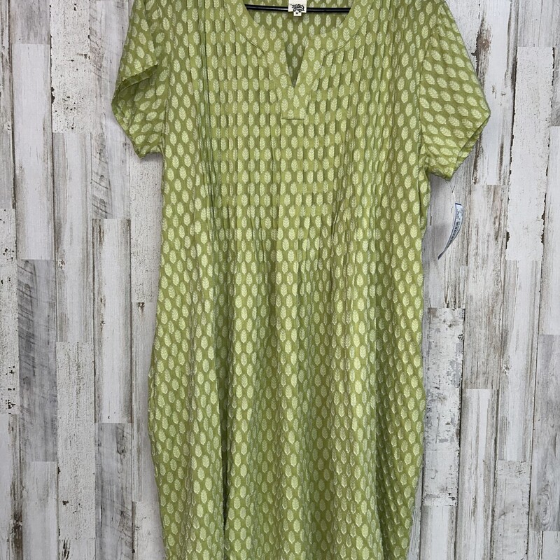 M Lime Printed Dress