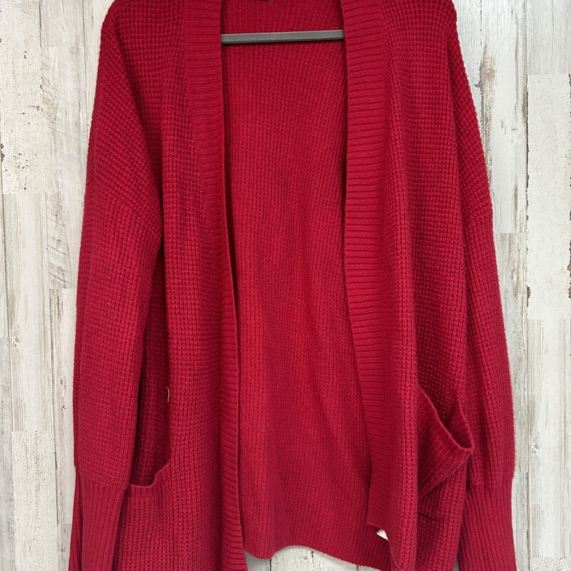 L Red Knit Cardigan