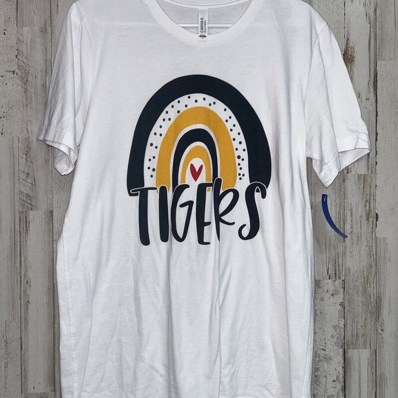 L Rainbow Tigers Tee, White, Size: Ladies L