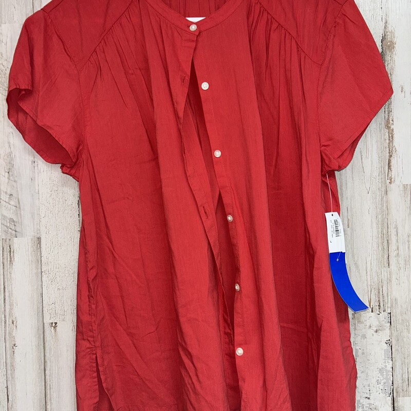 NEW L Red Button Up, Red, Size: Ladies L