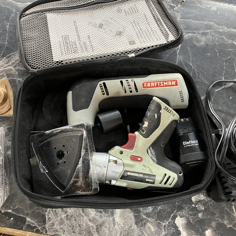 Drill Multi Tool Kit, 12V Li Ion Craftsman
Drill, Oscillating Multi Tool, 2 batteries, charger, case and accesssories