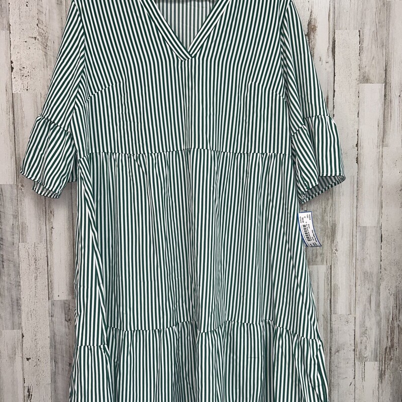 XL Green Striped Dress, Green, Size: Ladies XL