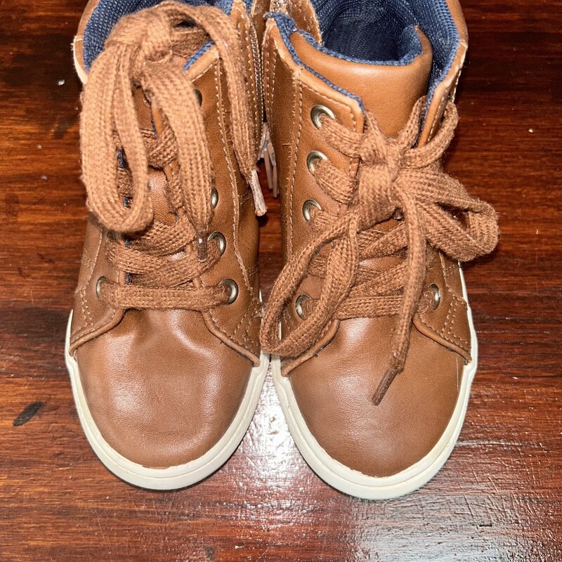 9 Brown Leather Sneaker, Brown, Size: Shoes 9