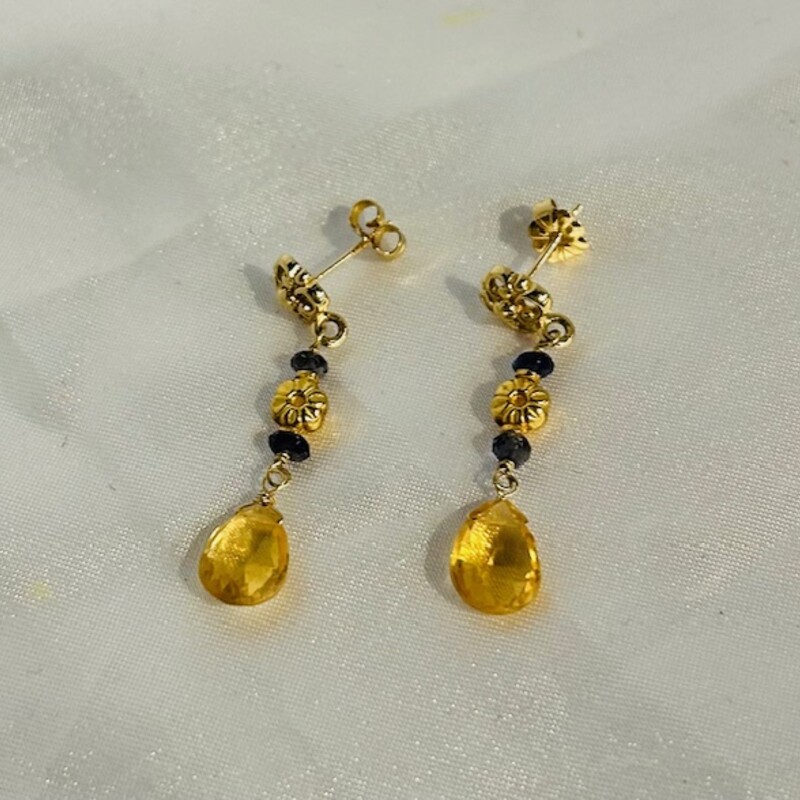 14K Gold Topaz Dangle