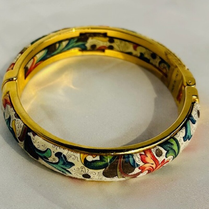 Florentina Fiori Bangle Bracelet
Gold White Multicolored Size: 3diameter