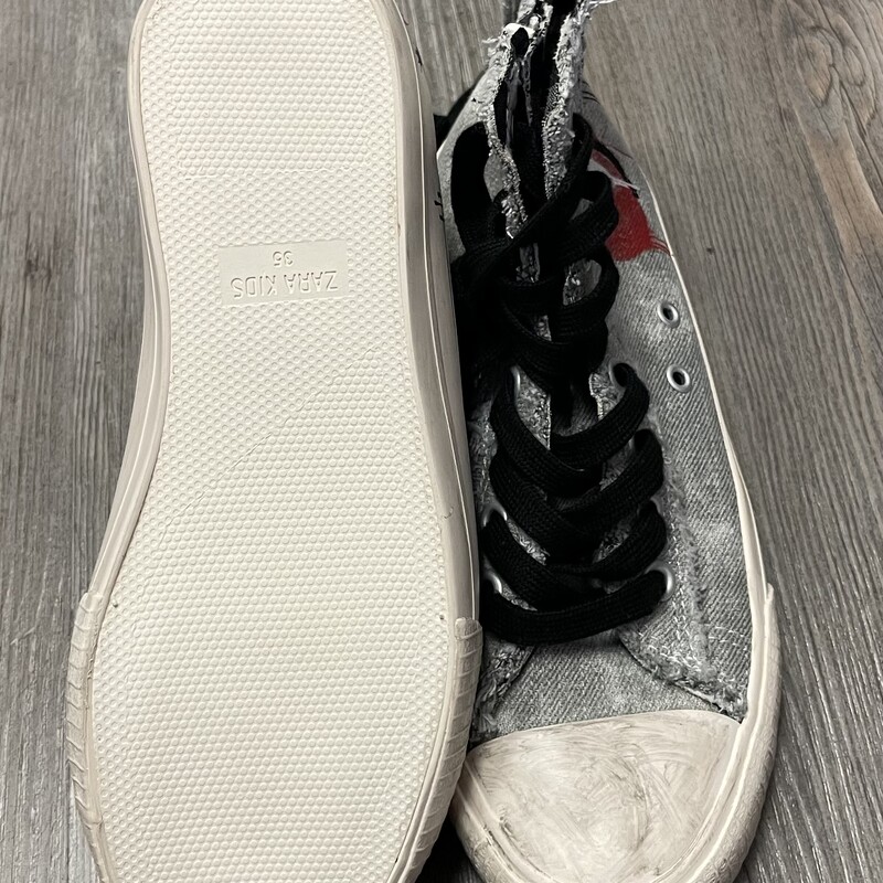 Zara Hightop Shoes, Grey, Size: 3Y