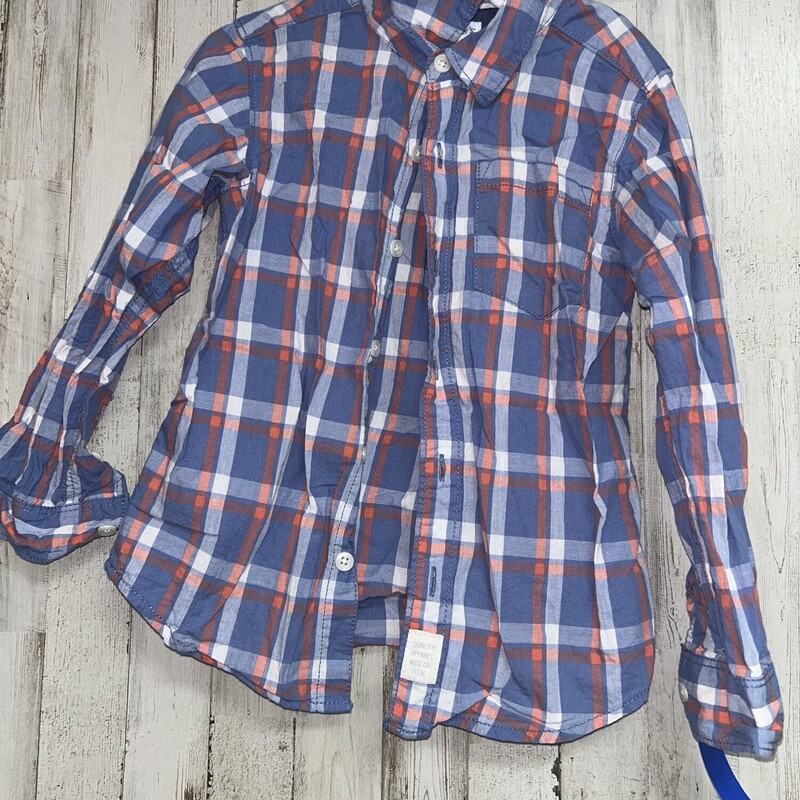 6 Blue/Orange Plaid Butto