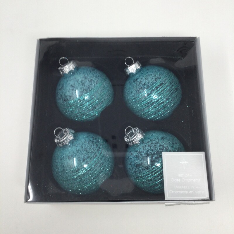 Turquoise Glitter Glass O