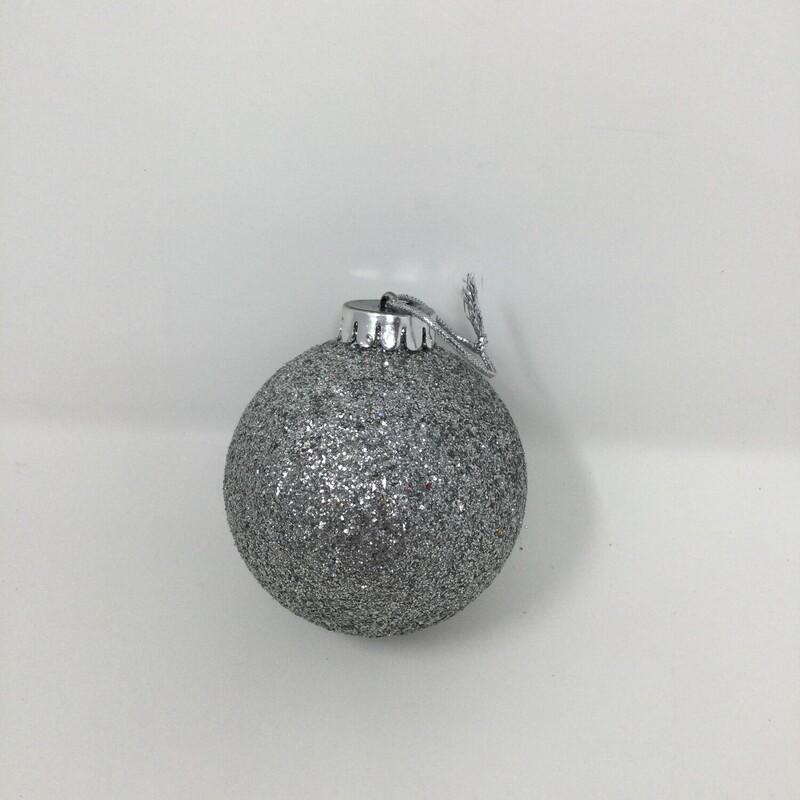 Silver Glitter Ornaments,
Silver
Size: Set Of 11