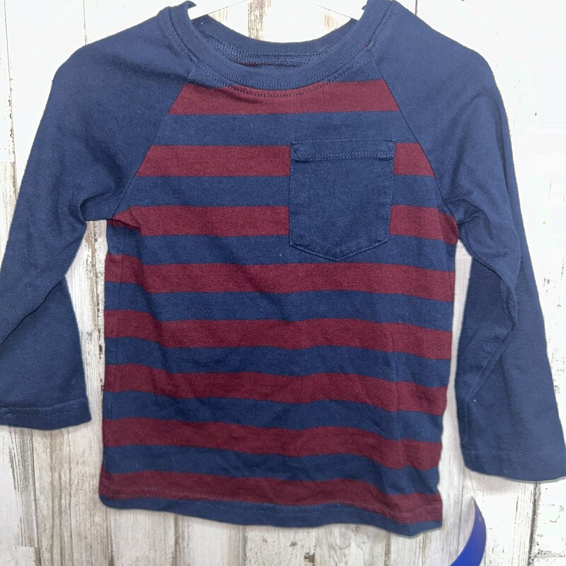 2T Red/Blue Stripe Raglan, Red, Size: Boy 2T-4T