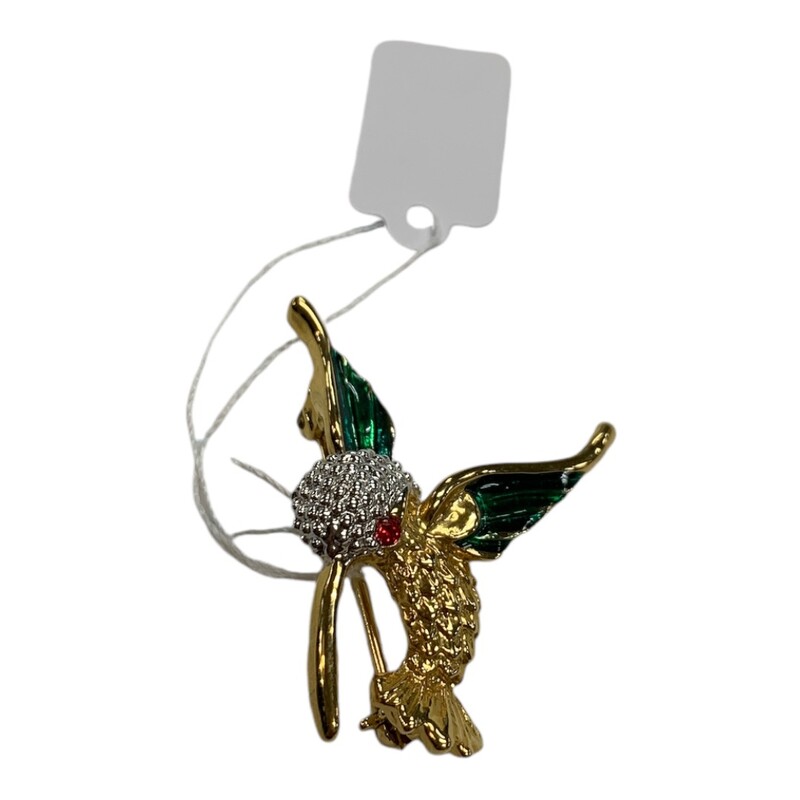 Brooch Hummingbird, Grn/bold, Size: None