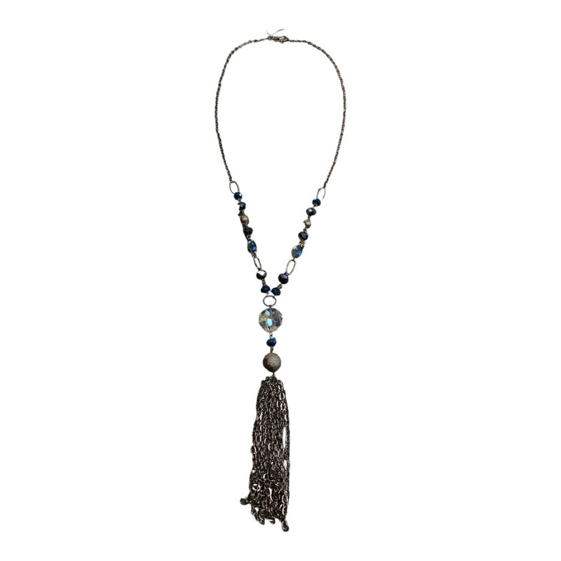 Necklace Statement, Blue, Size: None