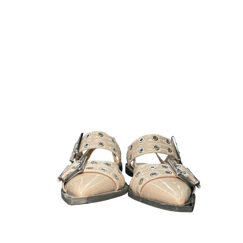 Ganni Ballerina Buckle Flats<br />
Size 38<br />
Does not come with original box or dust bag.<br />
Minor wear on toes.