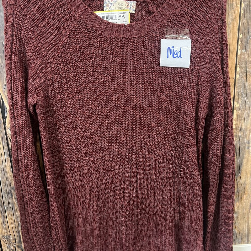 Maroon Long Sweater, Size: M