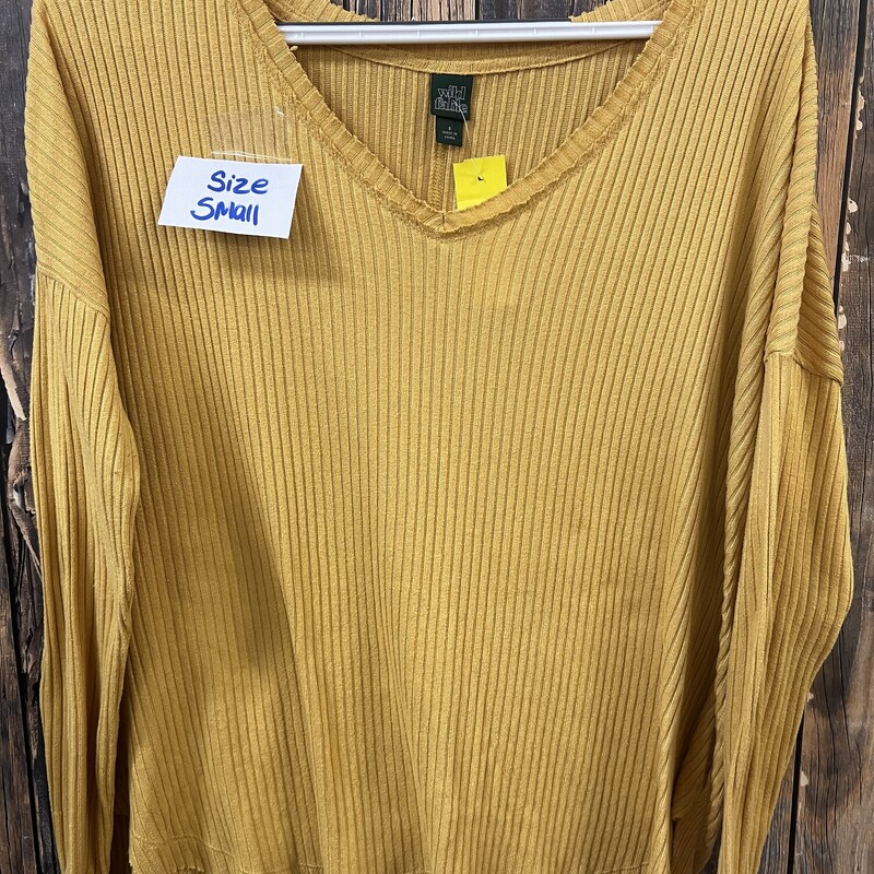 Yellow Long Sleeve Shirt, Size: S