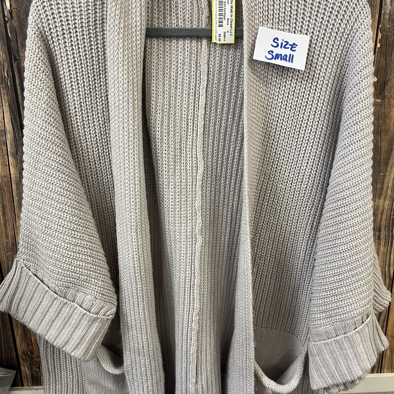 Gray Knit Cardigan, Size: S