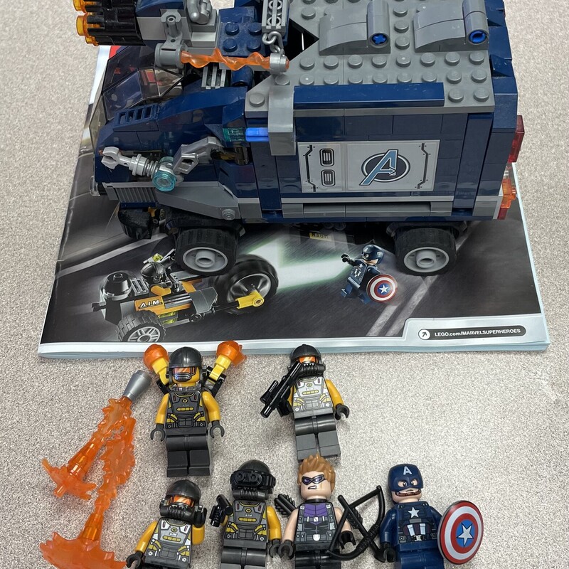 Lego 76143 Marvel Avengers, Black, Size: 7Y<br />
Truck Take-Down 76143 Captain America and Hawkeye Superhero Action, Cool Minifigures and Vehicles, New 2020 (477 Pieces)