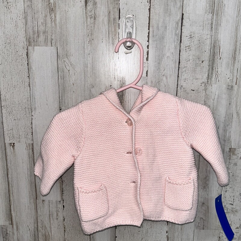 0/3M Pink Knit Cardigan