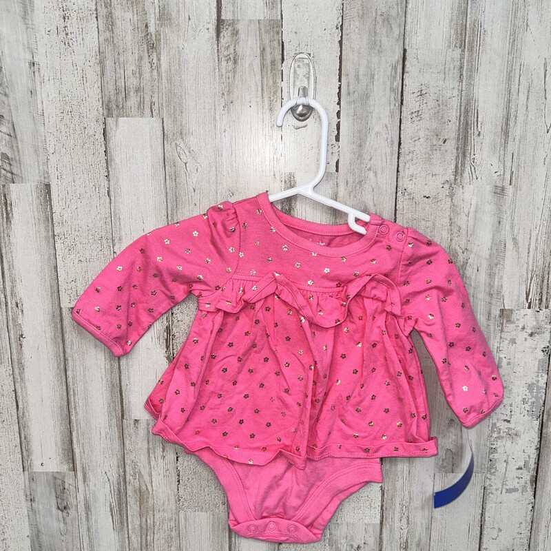 3/6M Pink Print Onesie