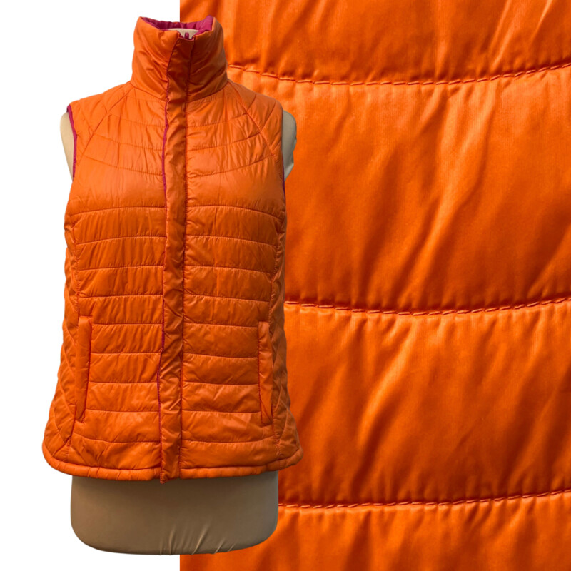 Luii Quilted Puffer Vest<br />
Zipper Closure<br />
Pink or Orange<br />
Size: Medium