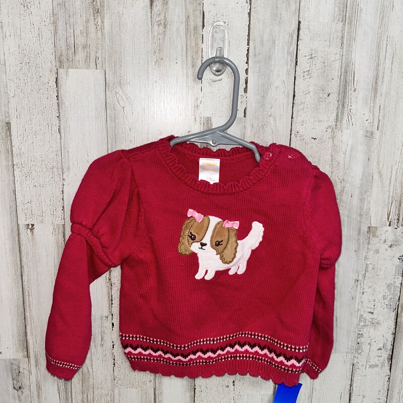 18/24M Pink Dog Sweater, Pink, Size: Girl 18-24