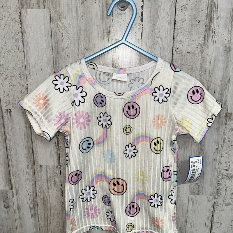 2T Smiley Face Ribbed Tee