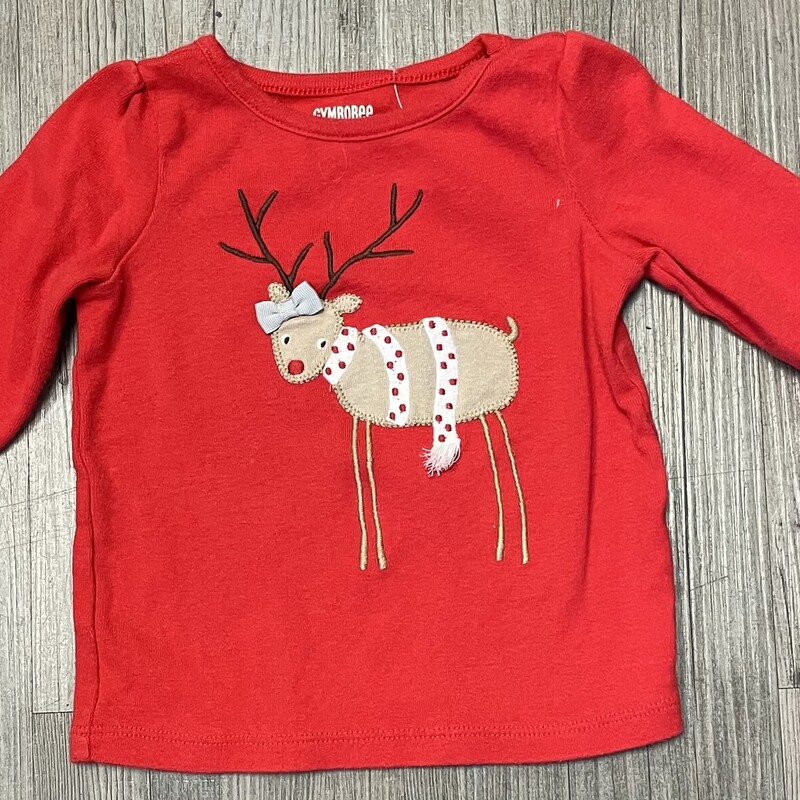 Gymboree LS Tee, Red, Size: 6-12M