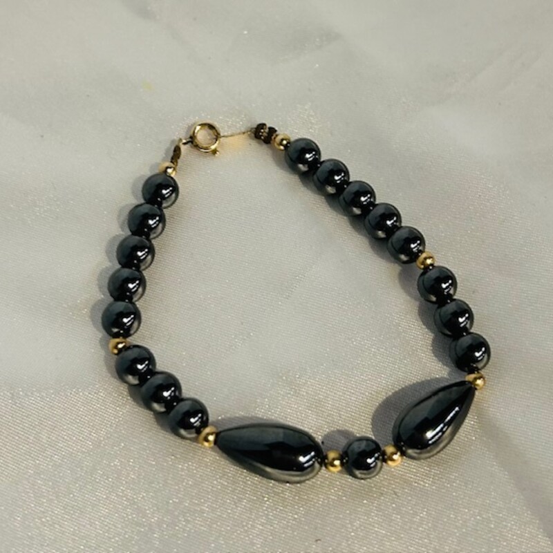 14K GF Hematite Brace