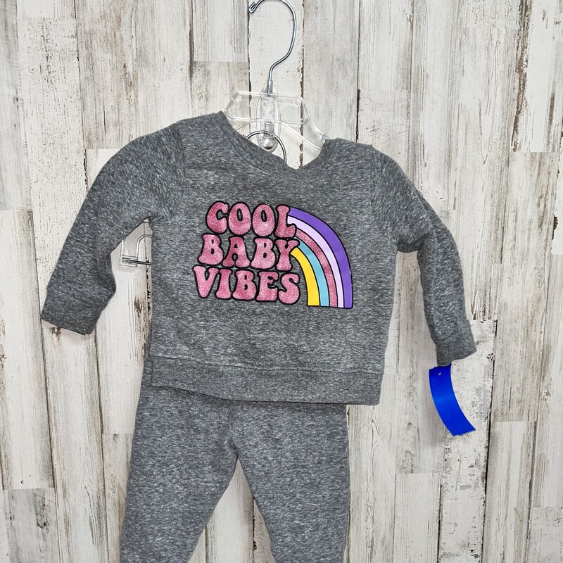 12M Cool Baby Sweat Set, Grey, Size: Girl 6-12m