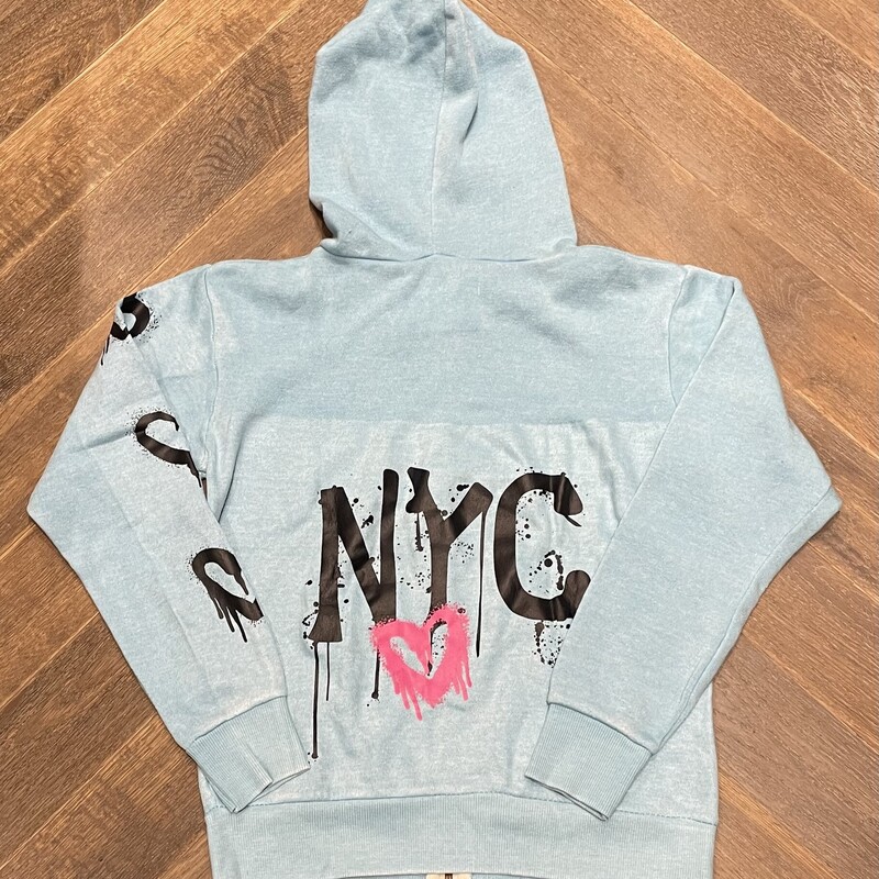 Soft Zip Hoodie NYC, Blue, Size: 10-12Y