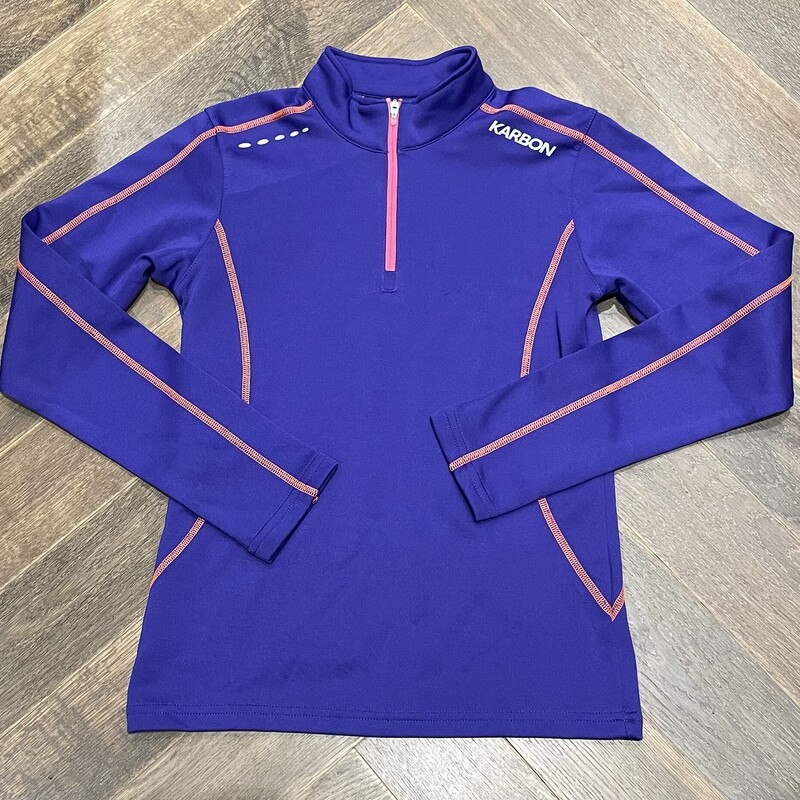 Karbon 1/4 Zip Base Layer, Purple, Size: 10-12Y