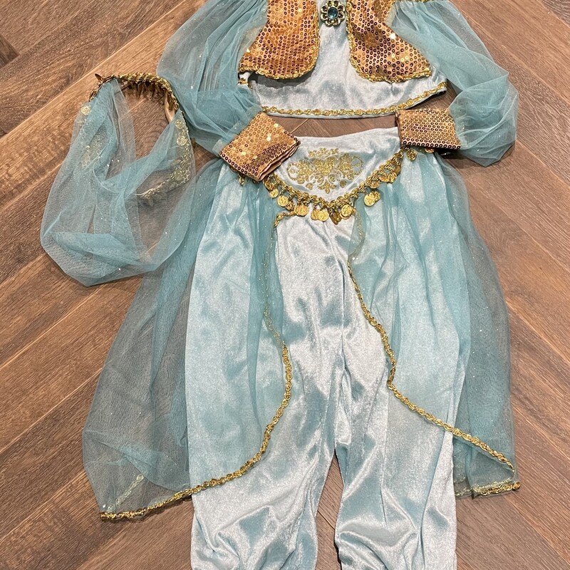 Princess Jasmin, Gold/blu, Size: 5-6Y