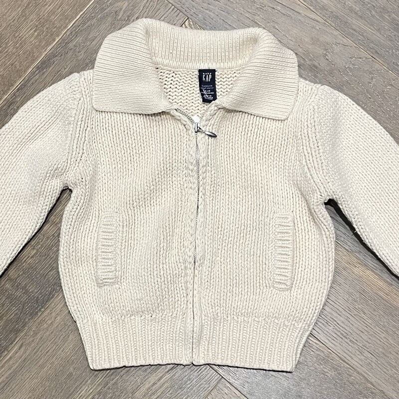 Gap Knit Zip Sweater, Beige, Size: 18-24M