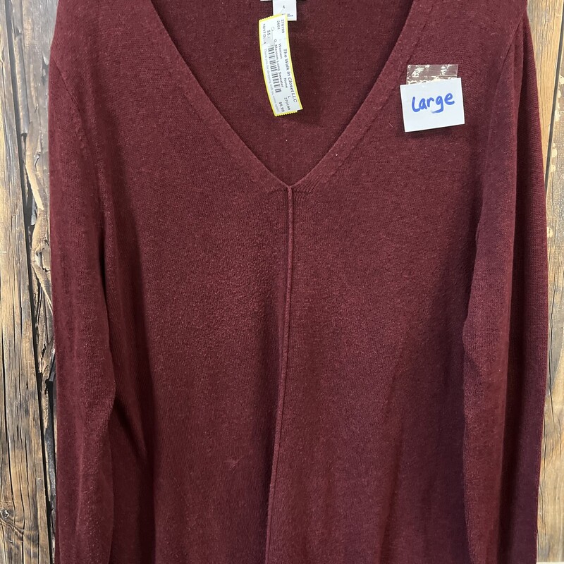 Maroon Long Sweater, Size: L